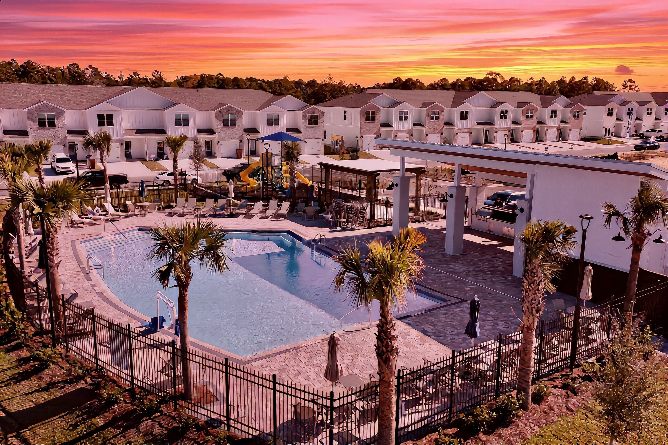 Soundside Retreat is directly across the street from the amazing pool and kiddo recreation area!