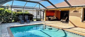 Tropical Southern Exposure Heated Pool Home in the Heart of Cape Coral
