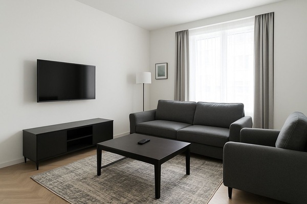 Comfort Apartment, Balcony, City View | Living area