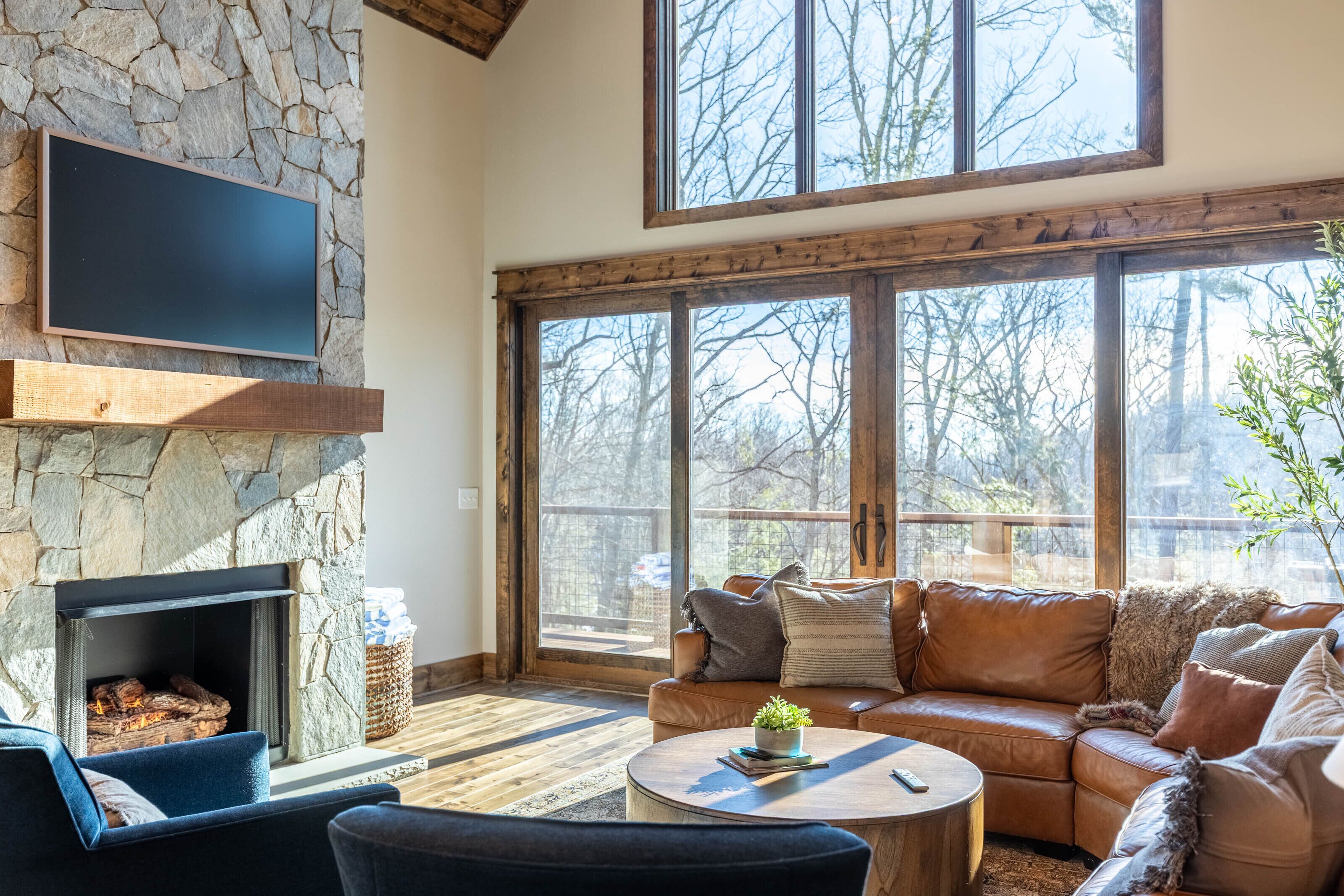 TV, fireplace, video games