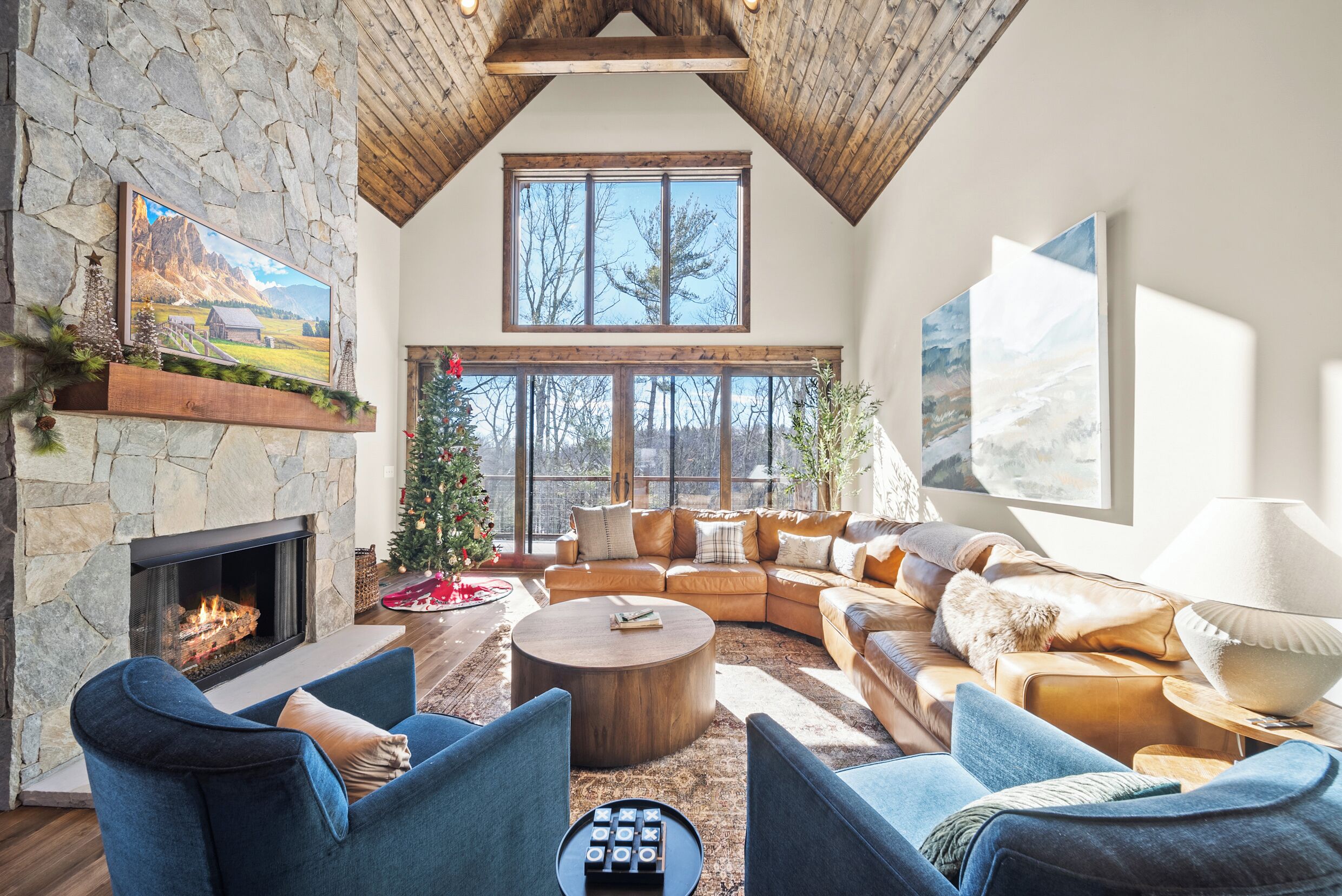 Televisie, een open haard en videospelletjes