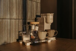 Coffee and/or coffee maker - Whisper Mountain Glass Suite! Steam Shower-Couples Tubs-Bidet-Panoramic Views (Broken Bow)