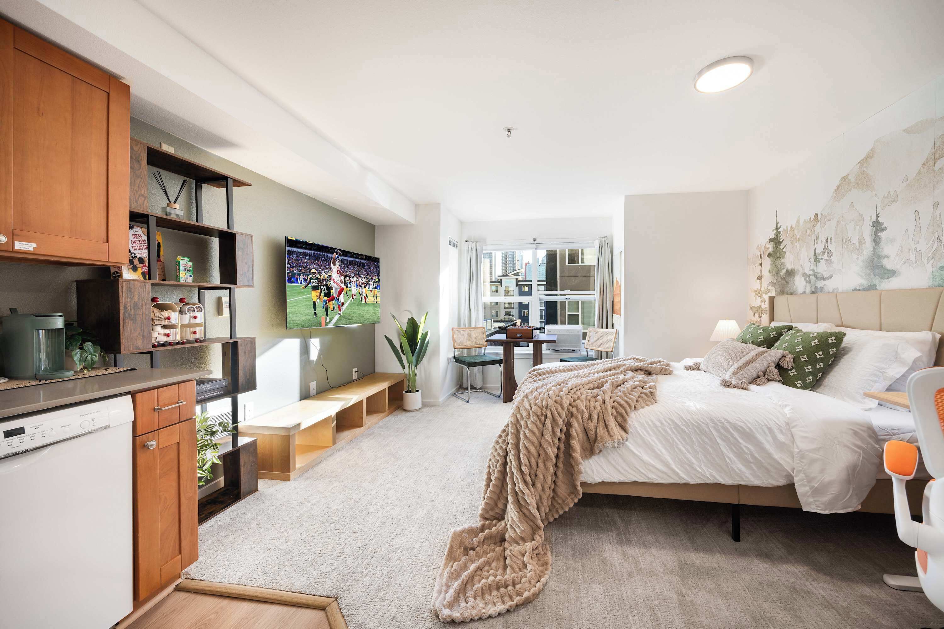 Bureau, fer et planche à repasser, Wi-Fi, draps fournis