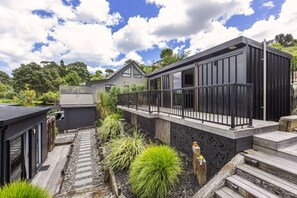 Terrace/patio - Kaitoke Retreat & Studio • 10 guests • Waterfront (Raglan)