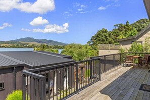 Terrace/patio - Kaitoke Retreat & Studio • 10 guests • Waterfront (Raglan)