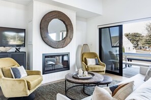 TV, fireplace - Wainui Townhouses • Modern & Waterfront x 2 (Raglan)