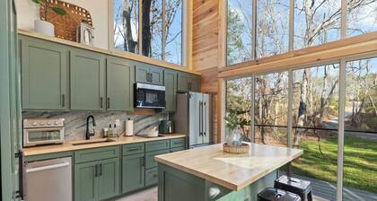 Modern Black Cabin w/ Hot Tub