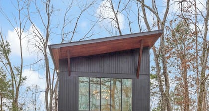 Modern Black Cabin w/ Hot Tub