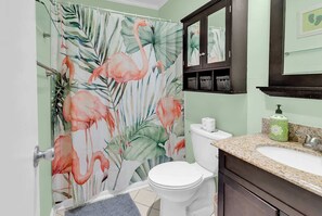 Shower, hair dryer, towels - Oceanfront Garden City Beach 2BR Beauty, Pool (Murrells Inlet)