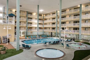 Indoor pool, outdoor pool - Renovated 2BR/2BA Hilton Head Condo-Queen, Full & Twin Bunk Beds, Steps to Beach (Hilton Head Island)