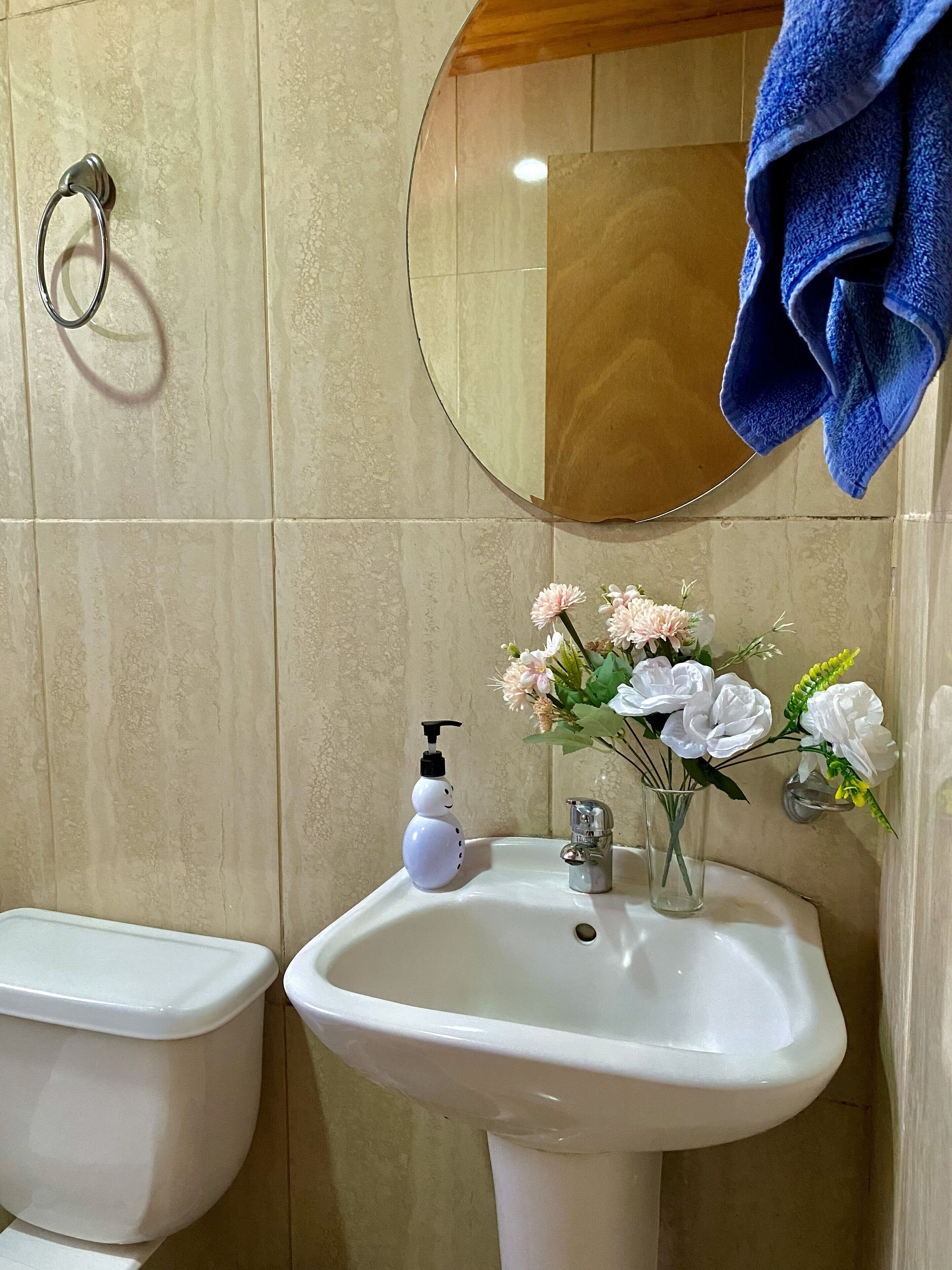 Towels, soap, toilet paper