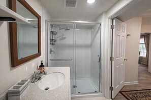 Shower, hair dryer, bidet, towels - Pleasant 1-bedroom apartment with AC in vibrant high end neighborhood. (Atlanta)