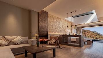 Rom – exclusive, 1 kingsize-seng, ikke-røyk, utsikt mot innsjø | Lydisolert, strykejern/-brett og wi-fi (inkludert)