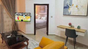 Economy Apartment, Balcony, City View | Living area