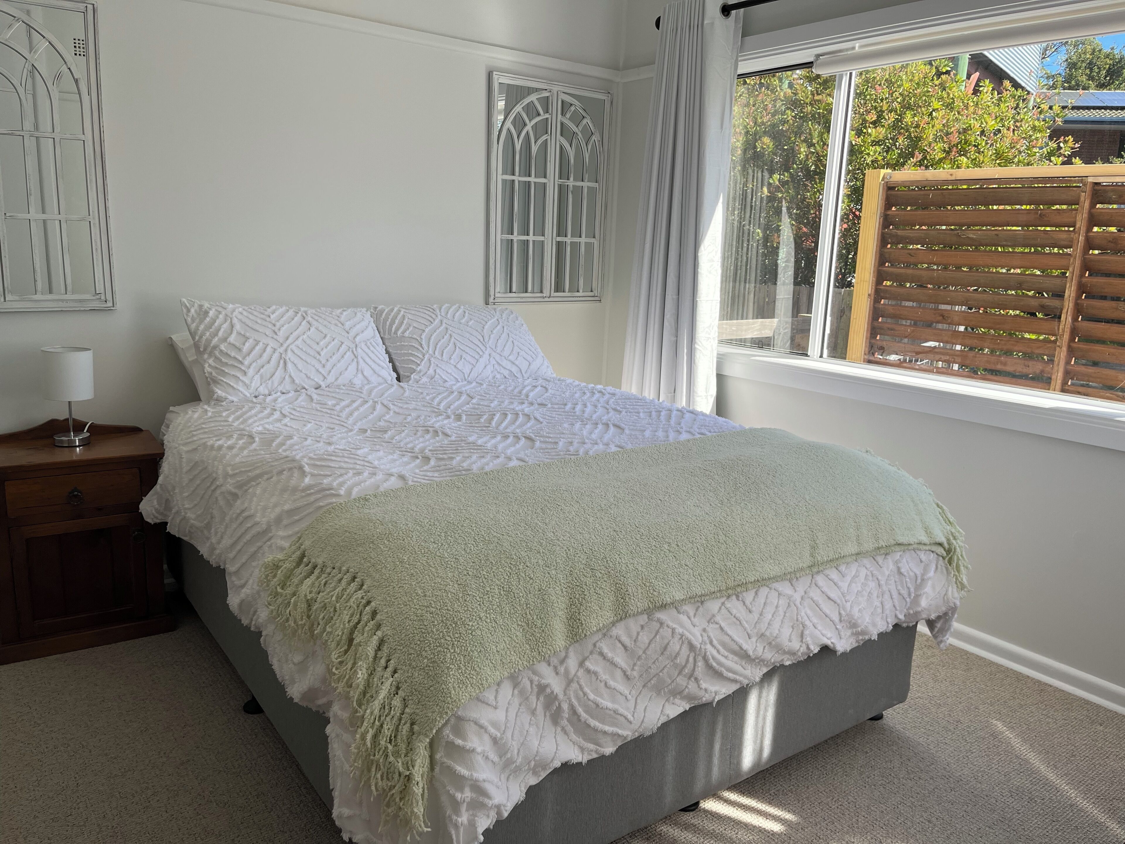 2 bedrooms, iron/ironing board, travel crib, bed sheets