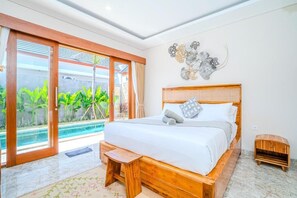 别墅, 泳池景观 | 客房内保险箱、免费 WiFi、床单