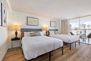 Desk, iron/ironing board, WiFi - Heart of Waikiki • Steps to Beach • Cozy Studio (Honolulu)