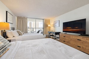 Desk, iron/ironing board, WiFi - Heart of Waikiki • Steps to Beach • Cozy Studio (Honolulu)