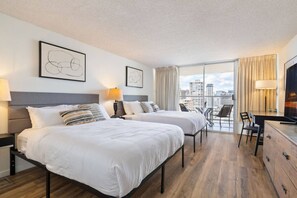 Desk, iron/ironing board, WiFi - Heart of Waikiki • Steps to Beach • Cozy Studio (Honolulu)