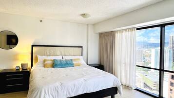 Desk, iron/ironing board, WiFi