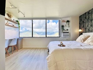 Iron/ironing board, WiFi - HM24F-13 Skyline Serenity: Waikiki Mountain View Studio (Honolulu)