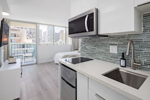 Coffee/tea maker, microwave, stovetop, toaster - AS11F-10 Rare Corner Modern Studio at Heart of Waikiki (Honolulu)
