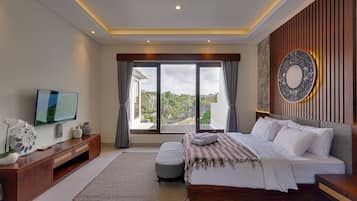 Vila, balkon, pemandangan kebun | Brankas, setrika/meja setrika, Wi-Fi gratis, dan seprai linen