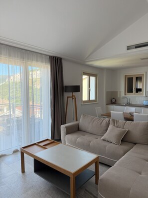 Living area - Peaceful Luštica Bay 1-bedroom apartment (Radovići)