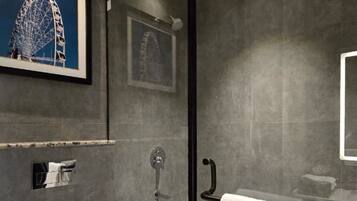 Ducha, artículos de tocador gratuitos, secador de pelo, toallas