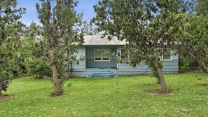 A house with a front porch, surrounded by trees with hanging fruits. - Driftwood in the heart of Bendalong (Bendalong)