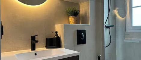 Shower, hair dryer