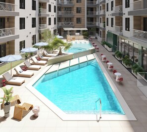 Pool - Private Balcony | Resort Pool, Terrace w/ Views, On-Site Dining | The Code (Austin)