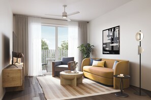 Smart TV - Private Balcony | Resort Pool, Terrace w/ Views, On-Site Dining | The Code (Austin)
