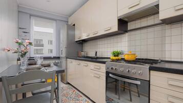 Fridge, oven, stovetop, dishwasher