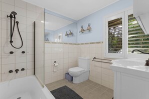 Hair dryer, towels