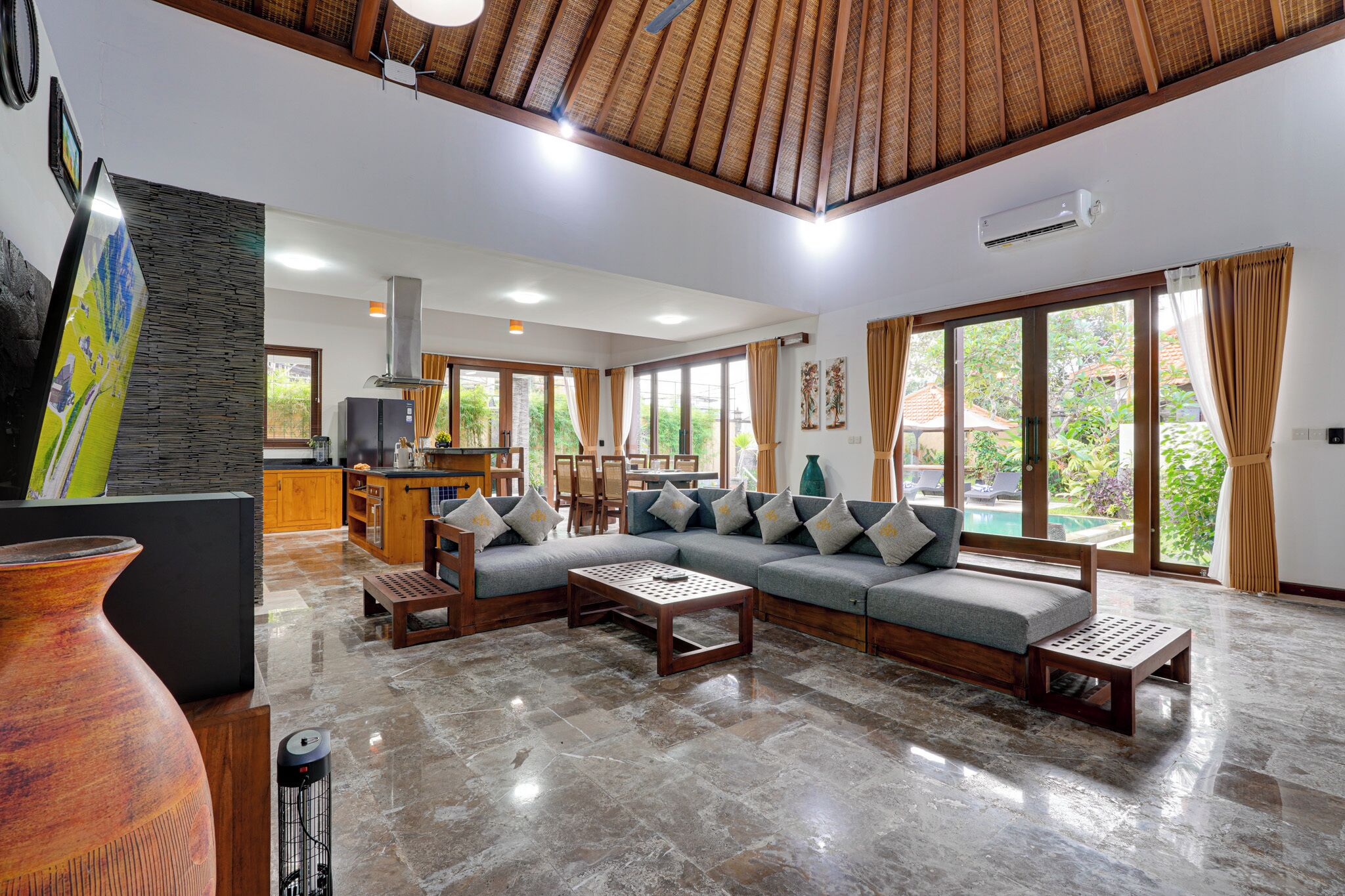 Villa, Patio, Garden View | Living area | 43-inch LED TV with digital channels, Netflix, streaming services