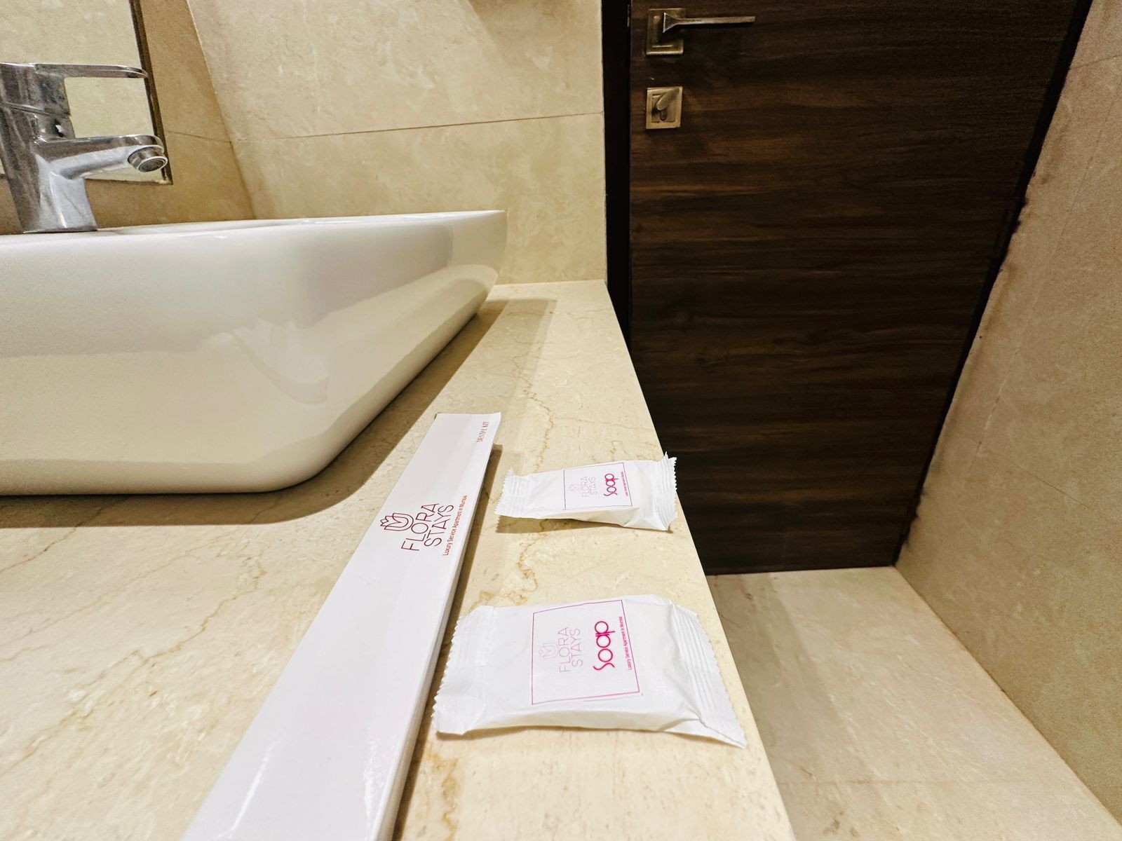 Shower, towels, soap, shampoo