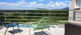 Five-tower Ardèche family villa with swimming pool