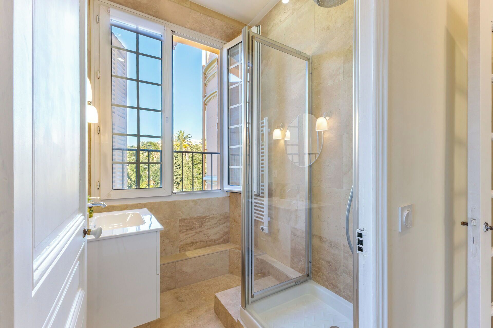 Shower, hair dryer