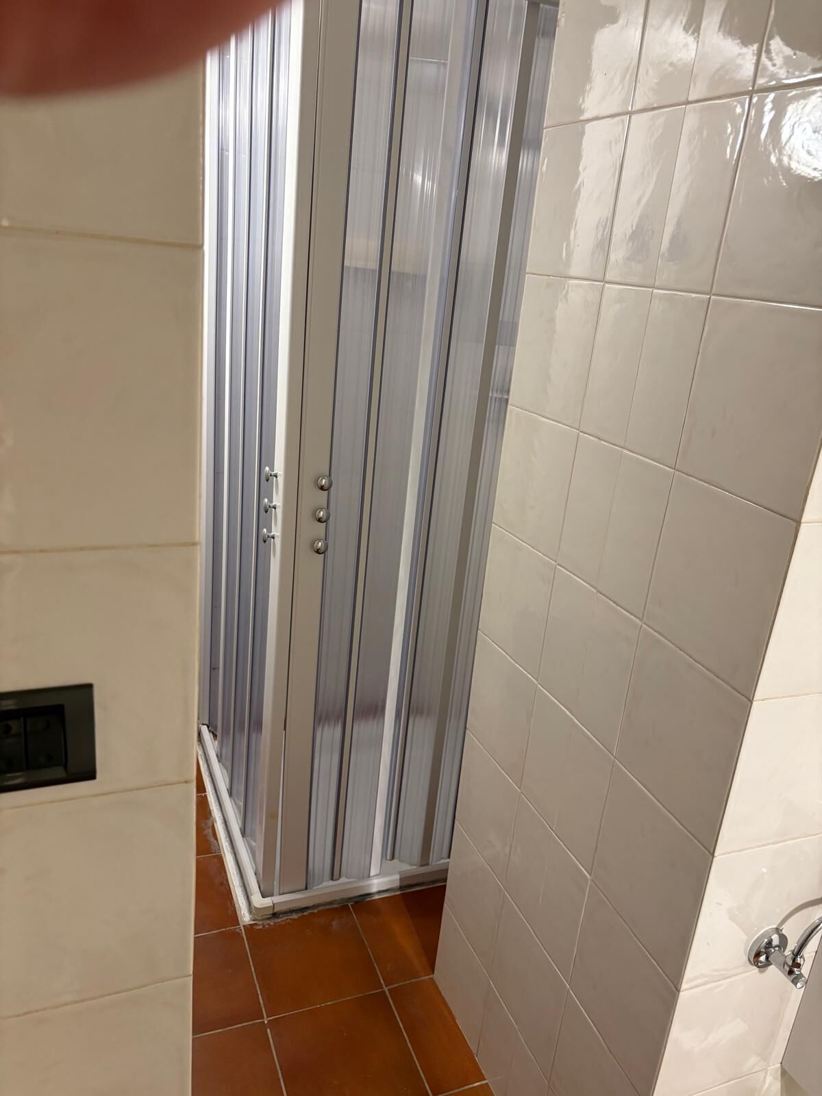 Hair dryer, bidet, towels, soap