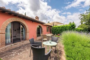 Chalet, 2 Bedrooms, Smoking, Balcony | Outdoor dining - Villa Basilico - Cignella Resort Chalet in Tuscany (Trequanda)