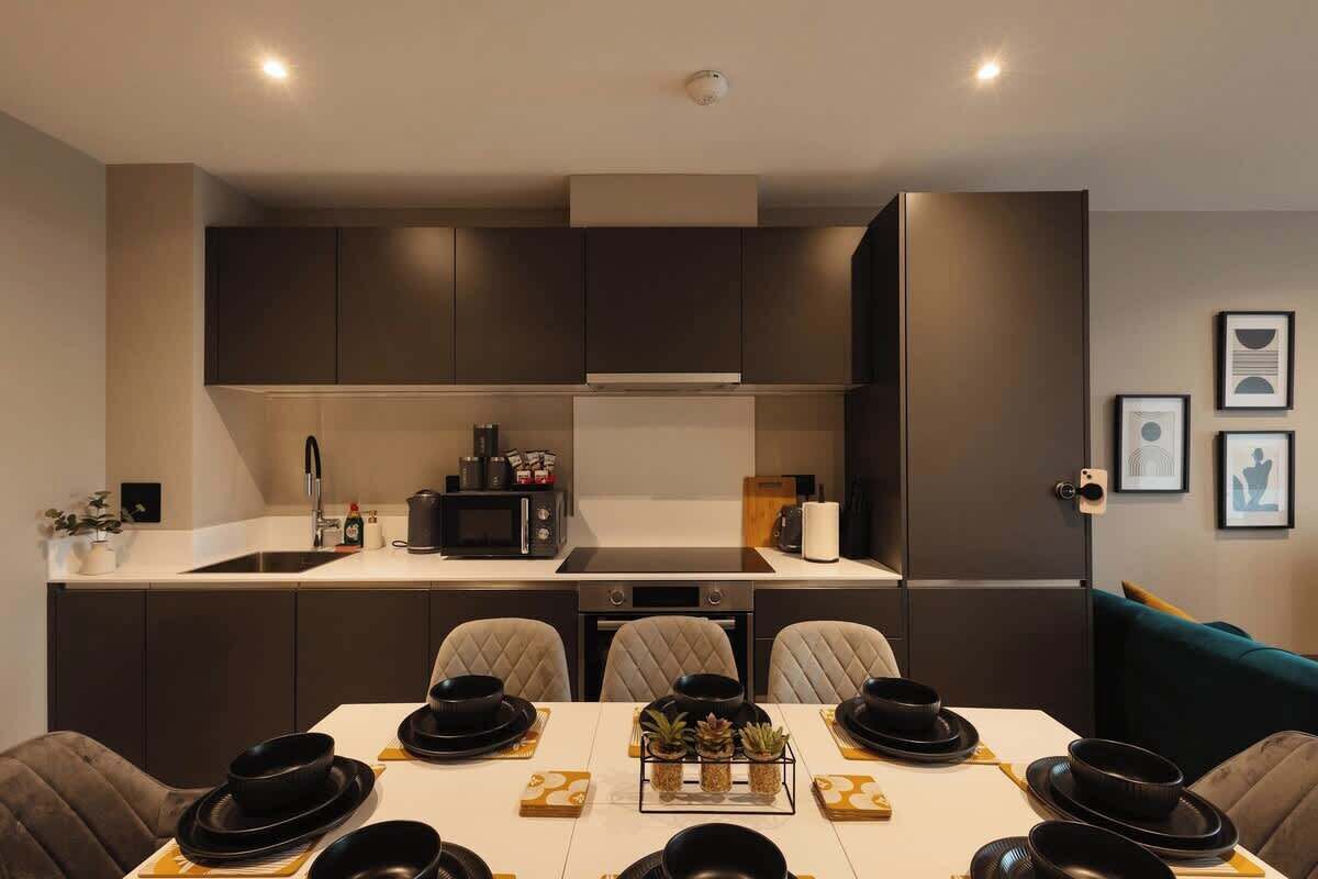 Fridge, microwave, stovetop, dishwasher