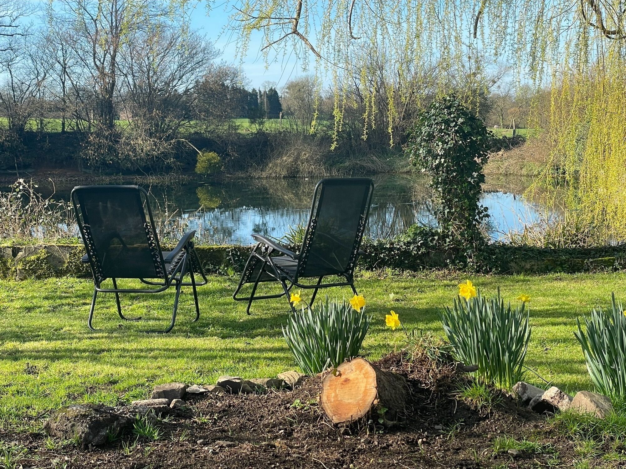 Klassieke cottage, uitzicht op meer | Terras