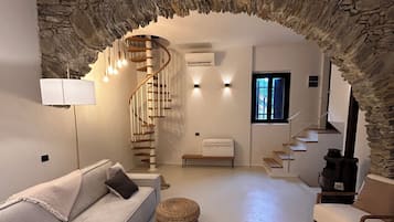 Villa, 2 Bedrooms, Terrace, Sea View | Living area | 40-inch flat-screen TV with digital channels