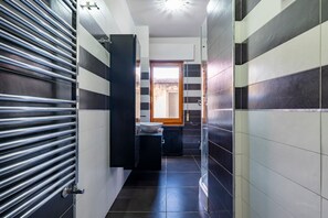 Ducha, secador de pelo y toallas