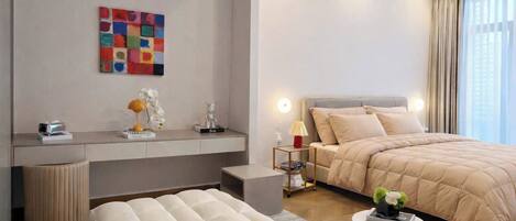 Deluxe-Zimmer, Balkon | Schreibtisch, laptopgeeigneter Arbeitsplatz, kostenloses WLAN