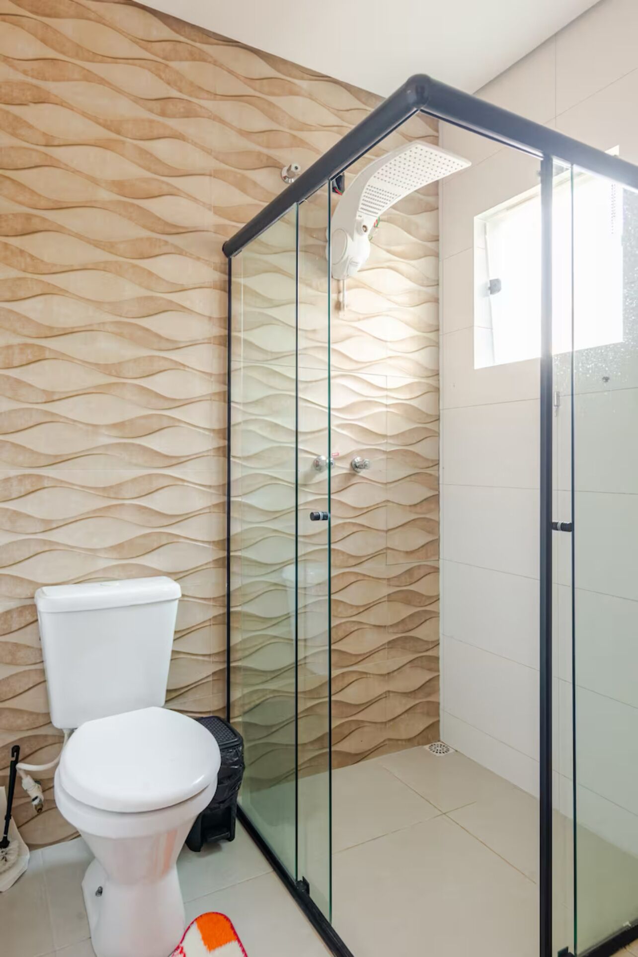 Shower, hair dryer, soap
