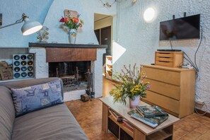 TV, fireplace - Villa '«Occimara» Corse' with Private Terrace, Wi-Fi and Air Conditioning (Lucciana)