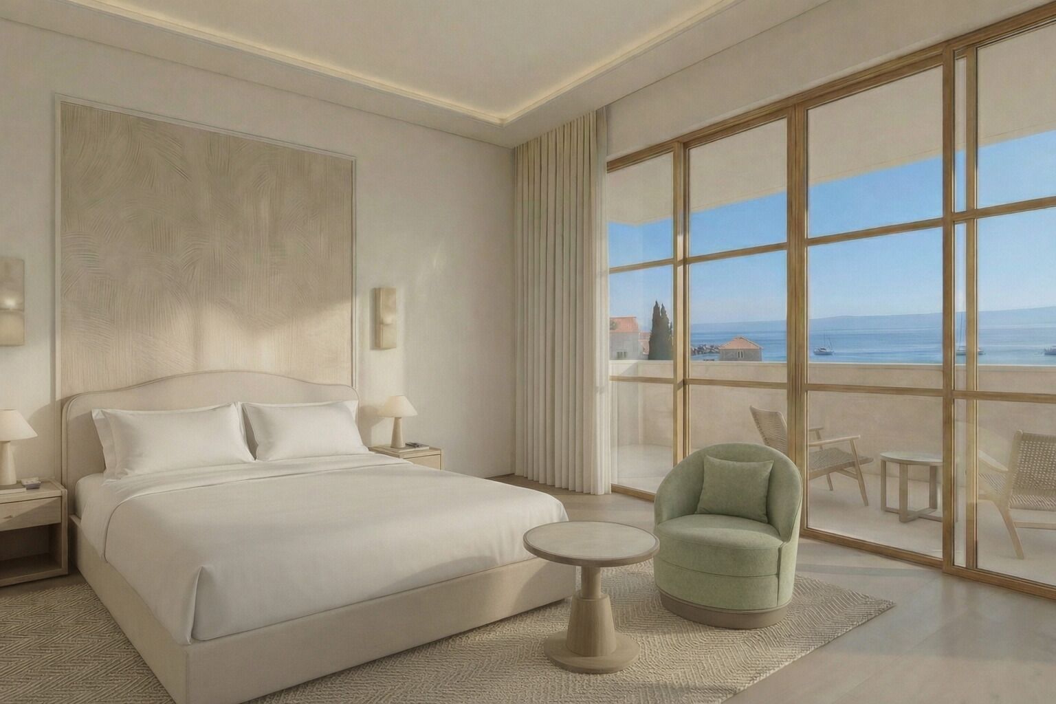 Superior Double Room, Balcony, Sea View | In-room safe, desk, blackout drapes, soundproofing