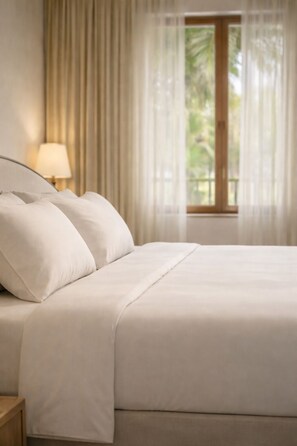 Free minibar, in-room safe, desk, blackout curtains